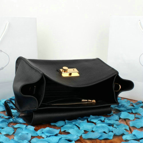 2014 Prada calfskin leather flap bag BN8094 black